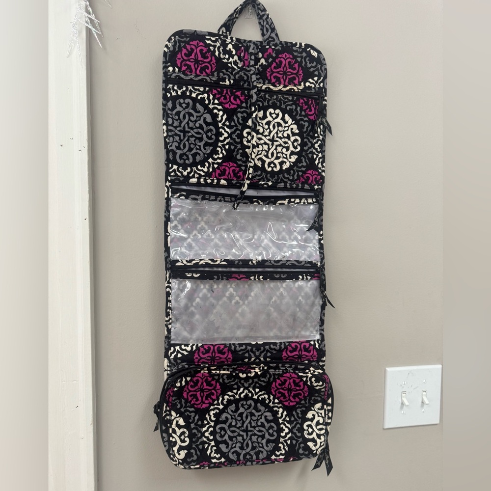Vera Bradley Black and Pink Foldable Makeup Organizer